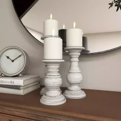 Online Distressed Wood 3-pc. Candle Holder Set Candle Holders