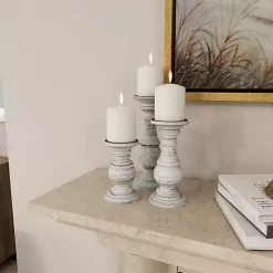 Online Distressed Wood 3-pc. Candle Holder Set Candle Holders