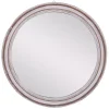 Kirklands Home Decorative Mirrors|Distressed White Wood Round Frame Wall Mirror