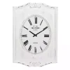 Kirklands Home Clocks|Distressed White Wood Scroll Wall Clock