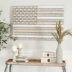 Kirklands Home Wall Plaques|Distressed Wood American Flag Wall Plaque