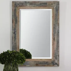 Kirklands Home Decorative Mirrors|Distressed Wood Frame Wall Mirror