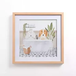 Kirklands Home Framed Art|Dog Pals Bathtub Framed Art Print Multi