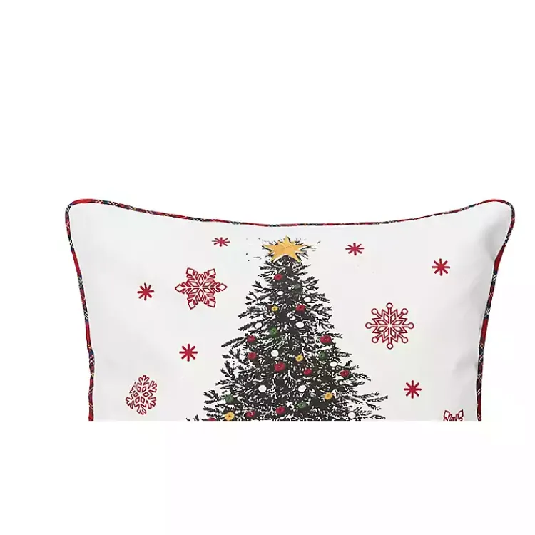 Discount Dogs Around Christmas Tree Throw Pillow Christmas Pillows