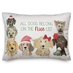Dogs Belong on the Nice List Pillow Christmas Pillows
