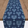 Online Double Blue Menorah Table Runner, 72 in. Hanukkah Decorations