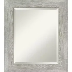 Kirklands Home Decorative Mirrors|Dove Gray Scoop Frame Beveled Mirror, 22x26 in.