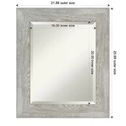 Kirklands Home Decorative Mirrors|Dove Gray Scoop Frame Beveled Mirror, 22x26 in.