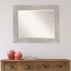 Kirklands Home Decorative Mirrors|Dove Gray Scoop Frame Beveled Mirror, 34x28 in.