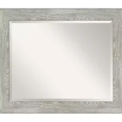 Kirklands Home Decorative Mirrors|Dove Gray Scoop Frame Beveled Mirror, 34x28 in.