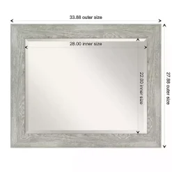 Kirklands Home Decorative Mirrors|Dove Gray Scoop Frame Beveled Mirror, 34x28 in.