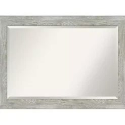Kirklands Home Decorative Mirrors|Dove Gray Scoop Frame Beveled Mirror, 42x30 in.