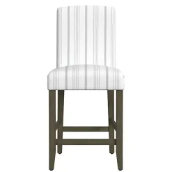 Kirklands Home Bar Stools & Counter Height Stools|Dove Gray Striped Upholstered Bar Stool