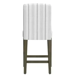 Kirklands Home Bar Stools & Counter Height Stools|Dove Gray Striped Upholstered Bar Stool