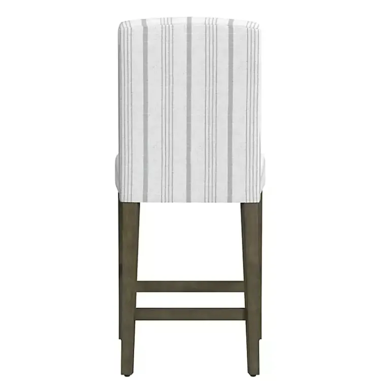 Kirklands Home Bar Stools & Counter Height Stools|Dove Gray Striped Upholstered Bar Stool