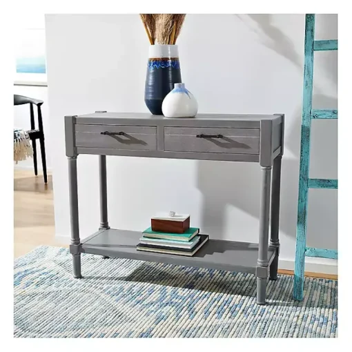 Kirklands Home Console Tables|Dove Turned Leg Rustic Console Table Gray