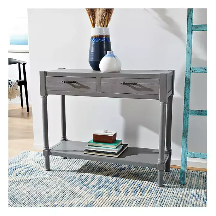 Kirklands Home Console Tables|Dove Turned Leg Rustic Console Table Gray