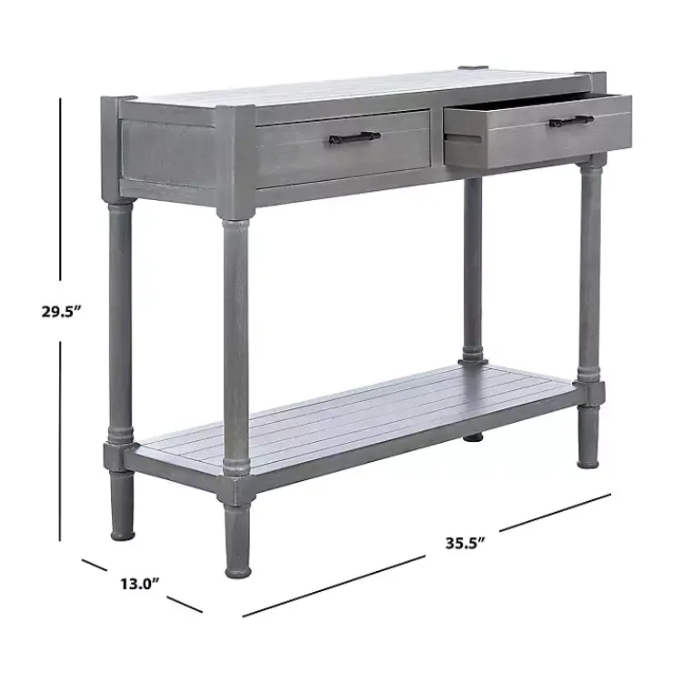 Kirklands Home Console Tables|Dove Turned Leg Rustic Console Table Gray