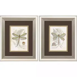 Kirklands Home Framed Art|Dragonfly Silver Framed Art Prints, Set of 2