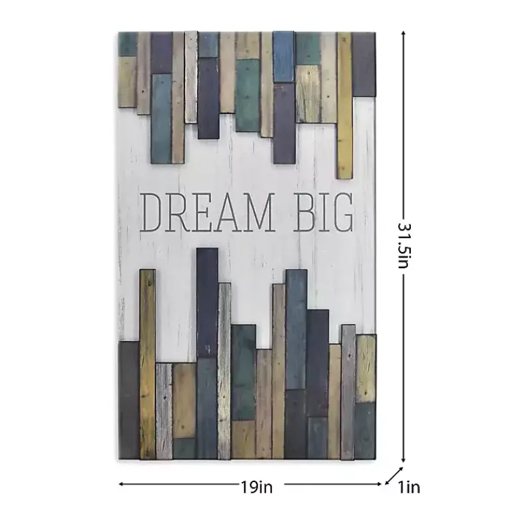 Kirklands Home Wall Quotes & Signs|Dream Big Wood Slat Wall Plaque