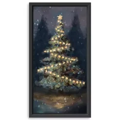 Sale Dreamy Christmas Tree Framed Canvas Art, 22x42 in. Christmas Art & Wall Decor