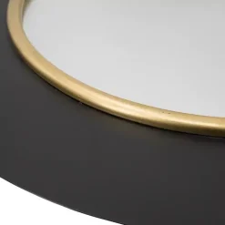 Kirklands Home Decorative Mirrors|Drew II Black and Gold Round LED Mirror