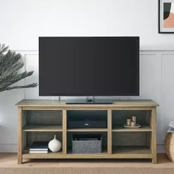 Kirklands Home Tv Stands & Media Consoles|Driftwood Slatted Sides Media Cabinet Gray