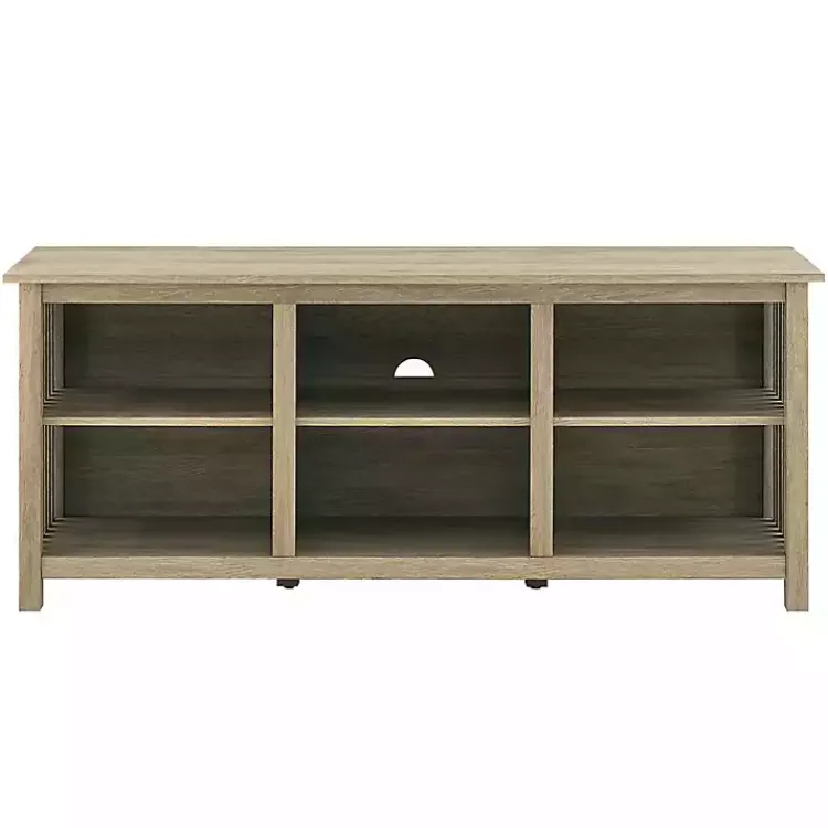 Kirklands Home Tv Stands & Media Consoles|Driftwood Slatted Sides Media Cabinet Gray