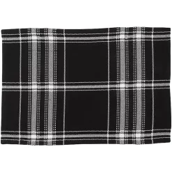 Kirklands Home Table Linens|Dual White and Black Cotton Placemats, Set of 4