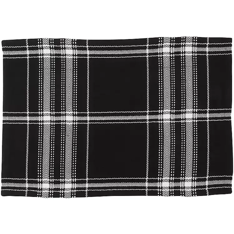 Kirklands Home Table Linens|Dual White and Black Cotton Placemats, Set of 4