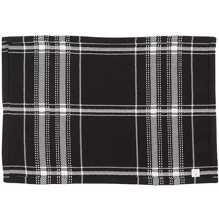 Kirklands Home Table Linens|Dual White and Black Cotton Placemats, Set of 4