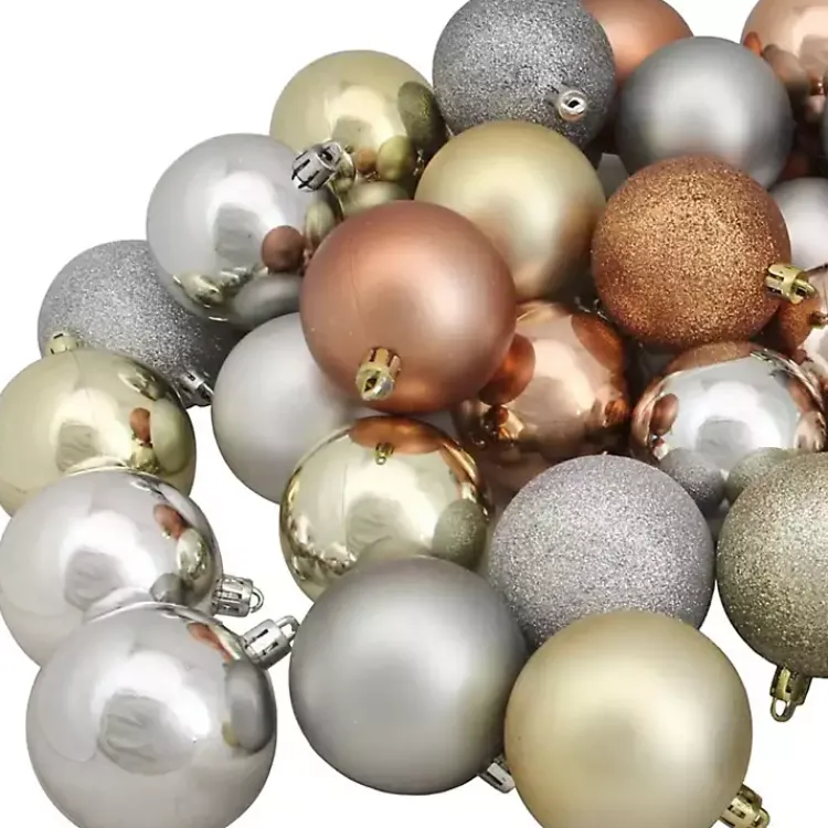 Outlet Earth Tones Shatterproof Ball Ornaments, Set of 60 Christmas Ornaments