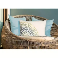 Kirklands Home Outdoor Cushions & Pillows|Earthy Lamontage Swirl Outdoor Lumbar Pillow Ivory