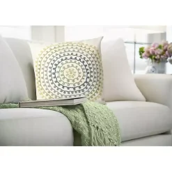 Kirklands Home Outdoor Cushions & Pillows|Earthy Lamontage Swirl Outdoor Throw Pillow Ivory