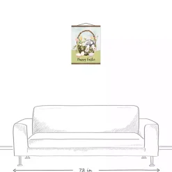 Easter Basket Bunny Teak Hanging Canvas Art Print Easter Decorations