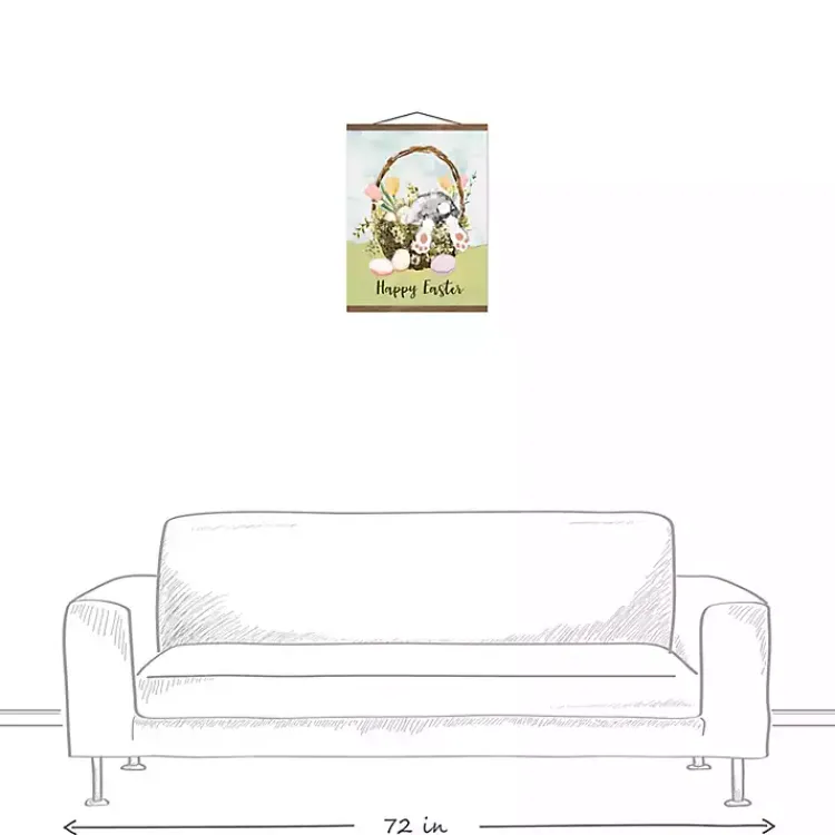 Easter Basket Bunny Teak Hanging Canvas Art Print Easter Decorations