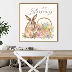 Clearance Easter Blessings Bunny Framed Canvas Art Print Easter Decorations