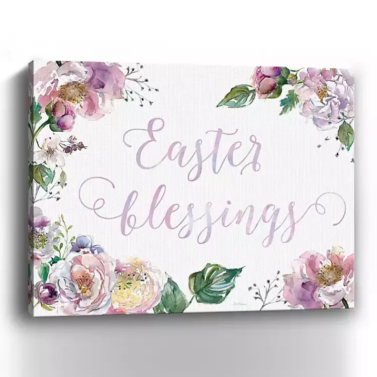 New Easter Blessings Floral Canvas Art Print Easter Decorations