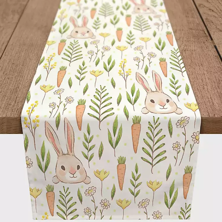 Discount Easter Bunnies and Carrots Table Runner, 72 in. Easter Decorations
