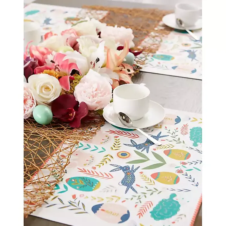 Discount Easter Folk Garden Placemats, Set of 6 Easter Decorations