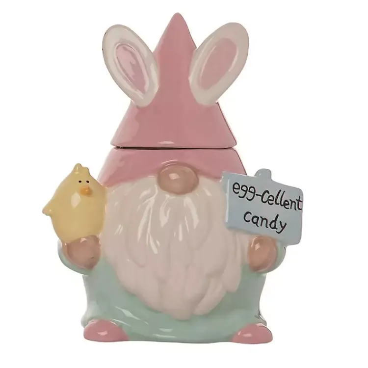 Easter Gnome with Bunny Ears Cookie Jar Easter Decorations