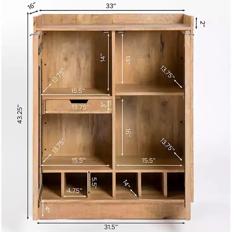 Kirklands Home Cabinets & Sideboards|Easton Mango Wood Bar Cabinet Tan