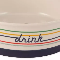 Kirklands Home Pet Dishes & Canisters|Eat & Drink Large Striped Pet Bowls, Set of 2 Multi