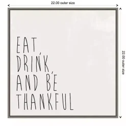 Hot Eat Drink Be Thankful Framed Canvas Art Print Fall
