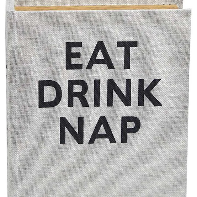 Clearance Eat, Drink, Nap Linen Book Boxes, Set of 3 Baskets & Boxes