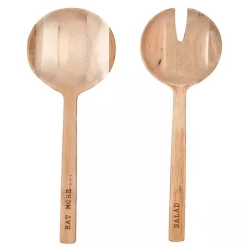Kirklands Home Serving & Entertaining|Eat More Salad Acacia Wood Salad Servers, Set of 2