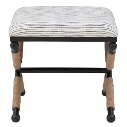 Kirklands Home Benches & Ottomans|Eclectic Black and White Striped X Frame Bench