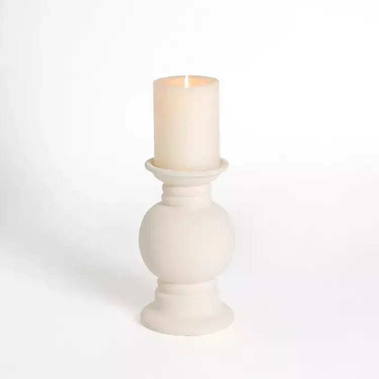 Discount Eggshell Ceramic Pillar Candle Holder, 10 in. Candle Holders