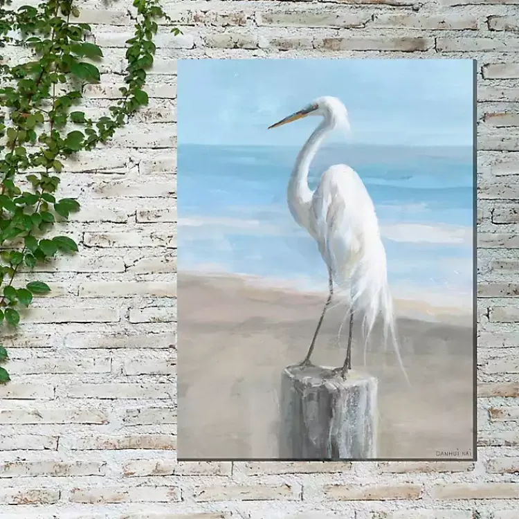 Kirklands Home Outdoor Wall Decor|Egret Portrait Outdoor Canvas Art Print