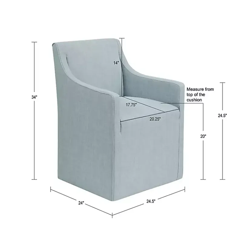 Kirklands Home Dining Chairs|Elaine Upholstered Skirted Dining Chair Blue